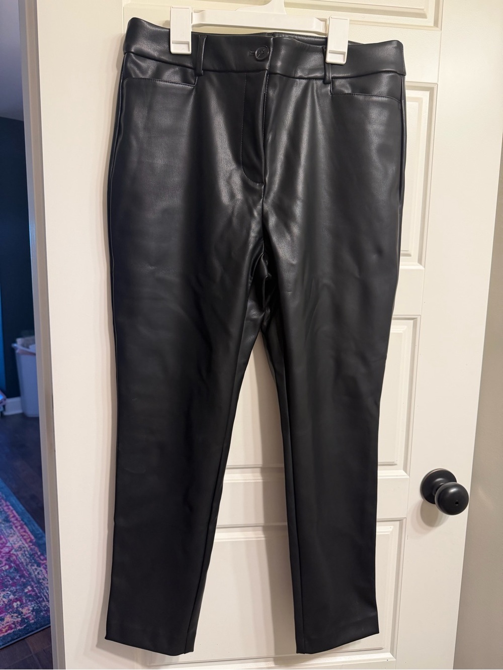LOFT Black Faux Leather Pants